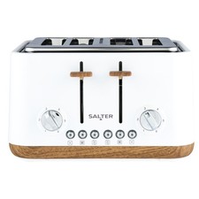 Image of Salter 4-Slice Toaster Wide Slots for Thick Bread Wood Effect(Damaged Packaging)