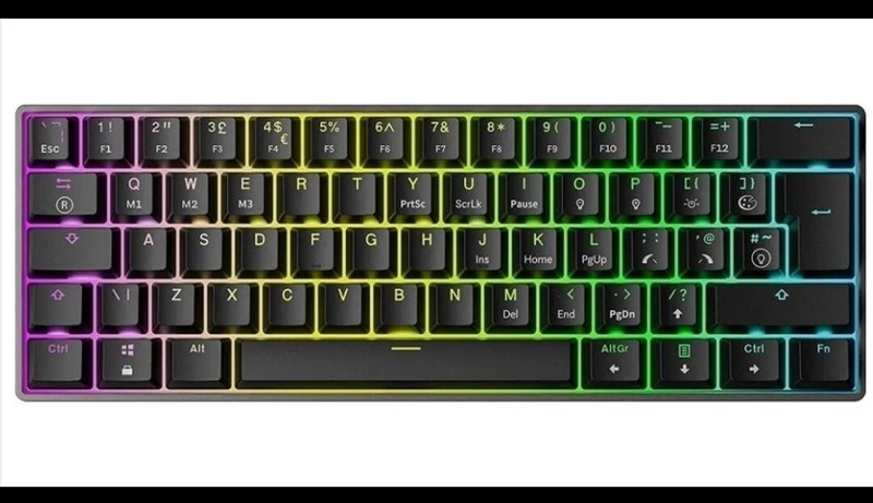 Mechanical Gaming Keyboard 60% Red Keyboard 62 Key Mizar MZ60 LUNA UK #37