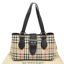 Borsa a mano Burberry Nova con fibbia a quadri in pelle PVC beige marrone GHW 32RL656