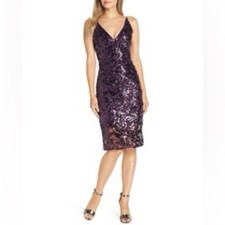 Eliza J Dark Purple Sequin Slipdress Size 4