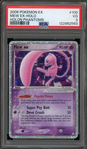 Pokemon Mew ex EX Holon Phantoms Holo Ultra Rare #100 PSA 3