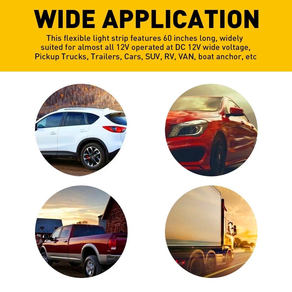 Barra de puerta trasera LED para camión 48" tira secuencial inversa freno luz señal de giro EE. UU. Foto 4 de 4