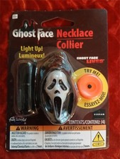 RARE GHOSTFACE SCREAM NECKLACE LIGHTED HALLOWEEN HORROR COSTUME DECOR JEWELRY
