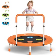 3FT Toddler Trampoline with Adjustable Handlebar, 36" Foldable  Spring-Free,...