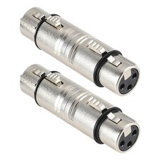 Image of 2 Pack XLR Coupler XLR 3 Pin Female to Female Adapter Gender Changer Mic Barrel