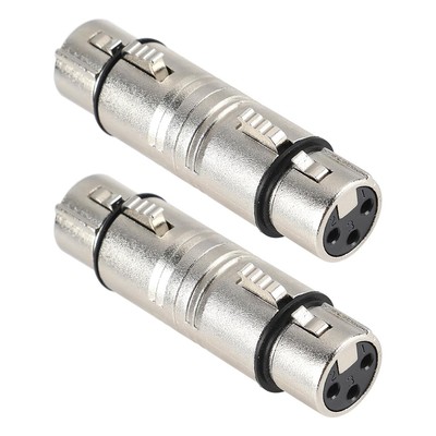 2 Stück XLR Kupplung XLR 3 Pin Buchse auf Buchse Adapter Geschlechtsumwechsler Mikrofonlauf
