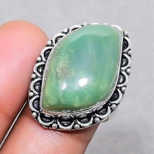 Green Aventurine 925 Sterling Silver Gemstone Handmade Jewelry Ring 7" RP 4622