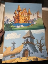 The Smurfs animation cel 80's production art Copy background Cartoons Cartoons P