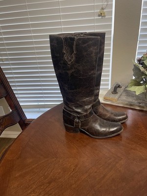 Double H Sonora Distressed Leather Harness Cowboy Western Women Boots  7.5 Tall