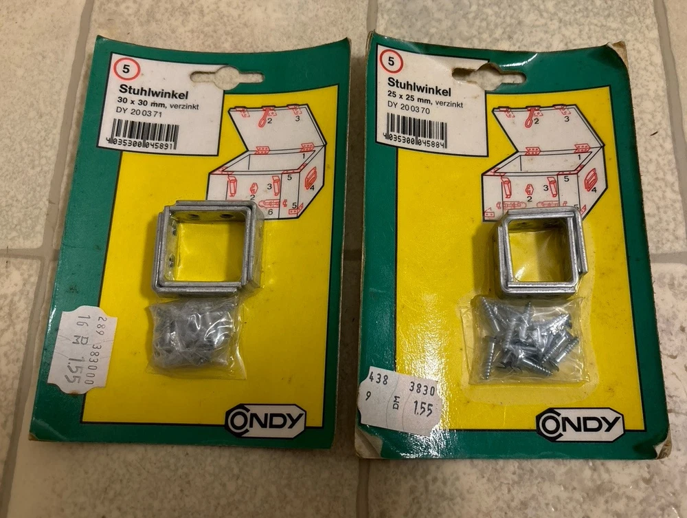 Alte Stuhlwinkel, verzinkt,, eventuell auch zum Sammeln, 2 Packungen