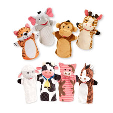 Melissa Doug Animal Hand Puppets Set of 2, 4 animals in each