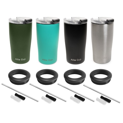 Allie Cup Can Cooler Stainless Steel Straw and 2 Silicone Straw Tips - Picture 2 of 29