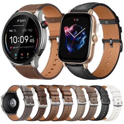 Band Strap For Huami Amazfit Balance Cheetah GTR 4 3 2 GTS 4 3 2 Genuine Leather