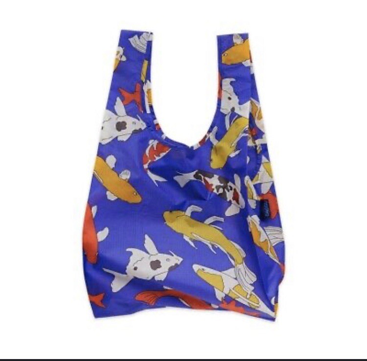 Baggu Standard Reusable Tote Nishikigoi Blue Koi Pond BNWT