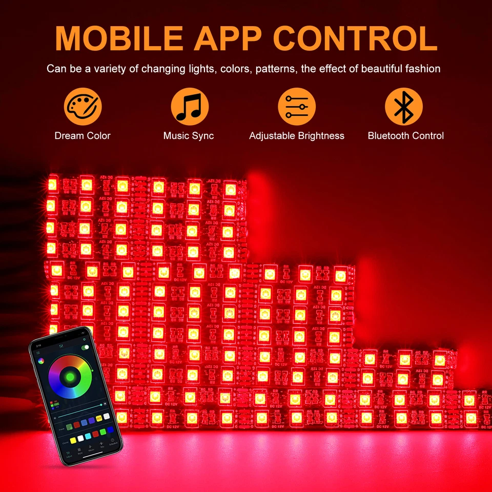 12x Tira de luces LED RGB para motocicleta para Harley Electra Glide Tri Glide Foto 4 de 4