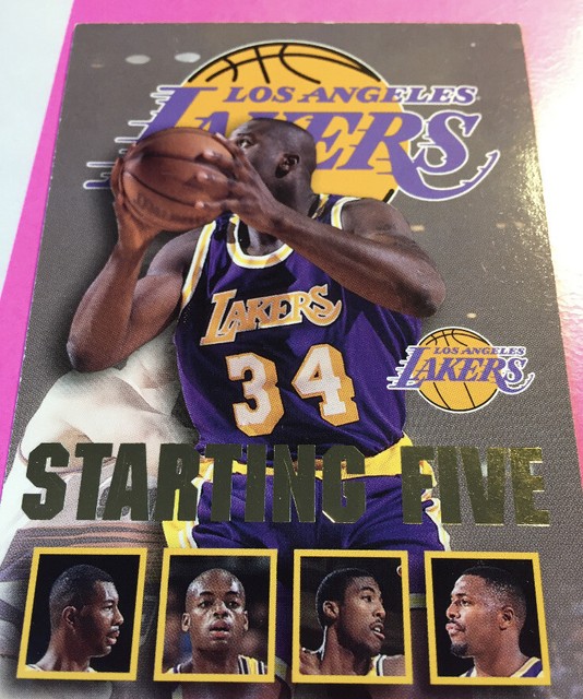SHAQUILLE O'NEAL LAKERS 1996/97 NBA Hoops "Starting Five" Insert card