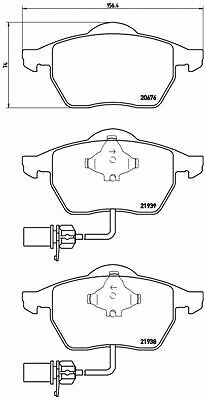 BREMBO BREMSBELÄGE SATZ VORDERACHSE für AUDI A4 AVANT 1.9 TDI 2004-2004 - Bild 2 von 7