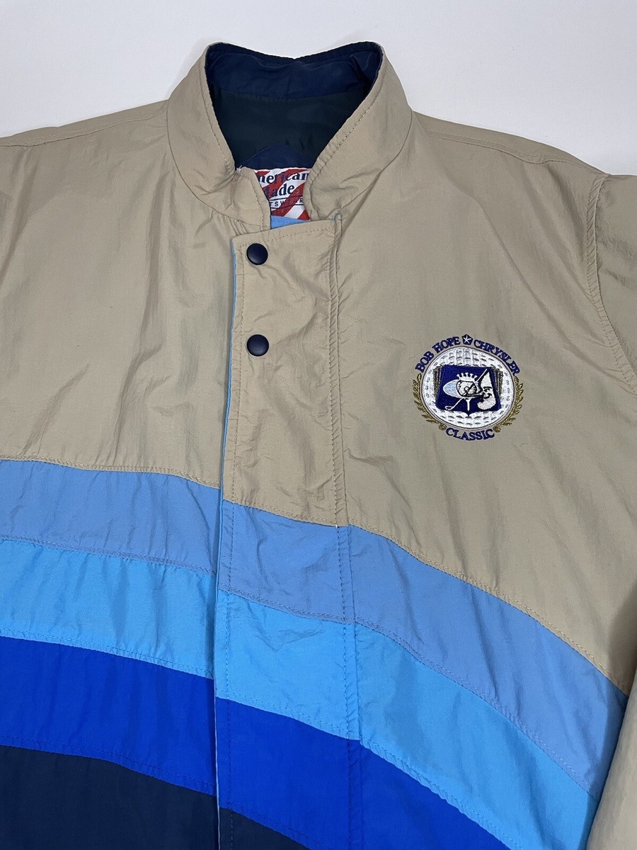 Vtg Bob Hope Golf Jacket Chrysler Classic Mens L Nylon Color Block Zip Snap View 5