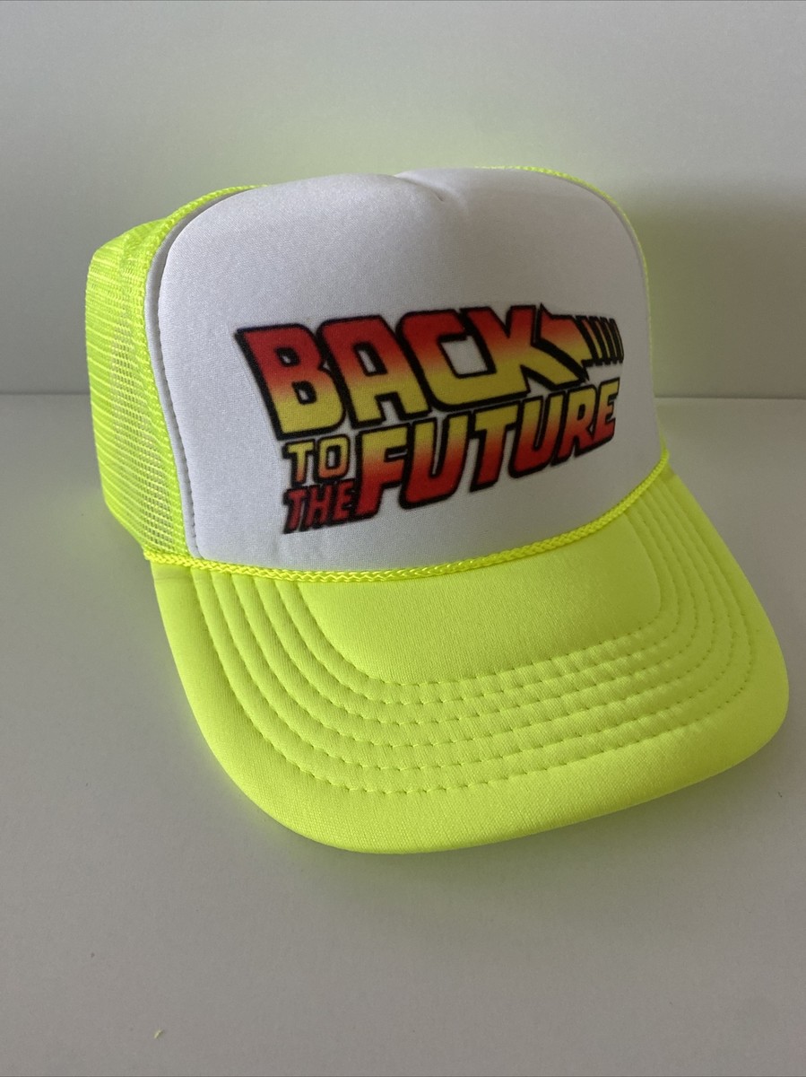 Vintage Back To The Future Trucker Hat snapback Hat Neon Yellow