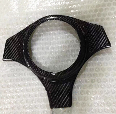 Real Carbon Fiber Steering Wheel Cover Glossy for Mitsubishi Evolution EVO 7 8 9