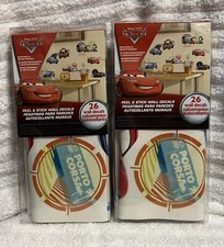 DISNEY PIXAR CARS Peel Stick Wall Decals Racing Lightning Mcqueen Mater Stickers