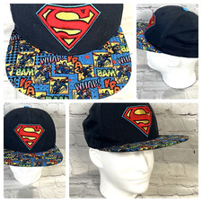 DC Comics Superman Blue 3D Embroiderd Superman Logo Adjustable SnapBack