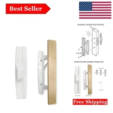 White Patio Sliding Door Set – Easy Install, Reversible, Fits 1-3/4" Doors