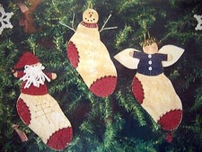 Stocking delights ornaments Christmas Santa snowman angel craft pattern