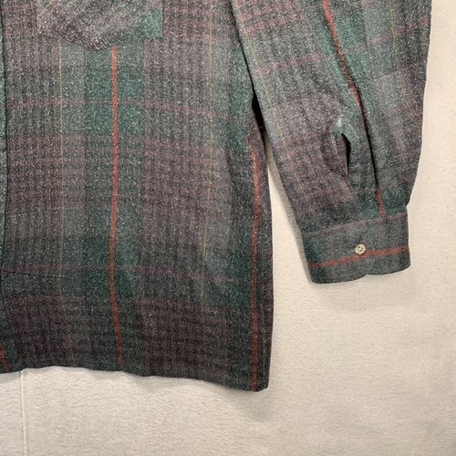 Vintage 417 Van Hessen Tartan Dark Plaid Long Sleeve Shirt Men's Size XL Lined - Picture 4 of 16