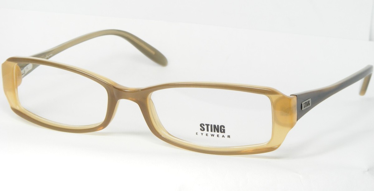 STING VS6285 by DE RIGO 6MY OLIVE-BROWN /BEIGE EYEGLASSES 