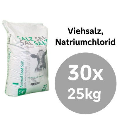 Viehsalz, Natriumchlorid, gesackt, 30 x 25kg, Einzelfuttermittel