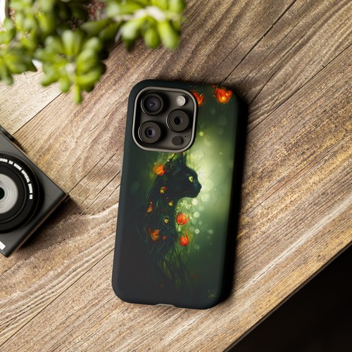 Cat Green Forest Flower Vines Phone Case for iPhone, Samsung Galaxy, Pixel - 第 13/175 張圖片