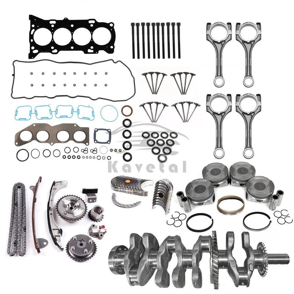 Kit de reconstrucción de revisión de motor 2AR-FE para Toyota Camry Rav4 Scion tC 09-16 2,5 L 2 AR Foto 3 de 4