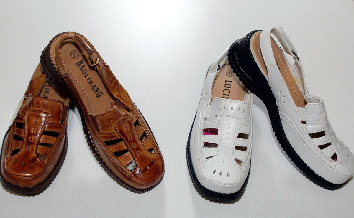 Damen Sandaletten Schuhe Mokassins Slipper Freizeitschuhe Braun