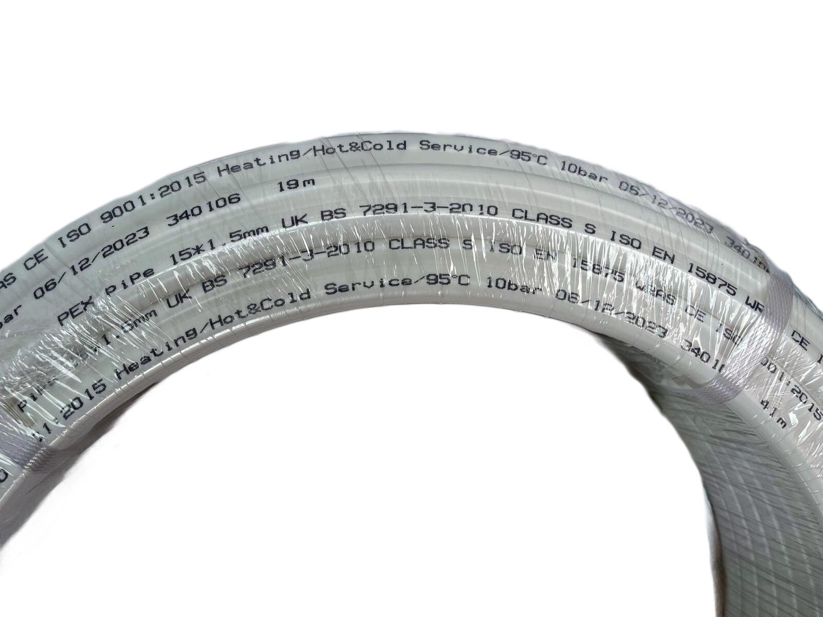 Sanitär & Warm- & Kaltwasser WRAS zugelassen 15 mm x 1,5 mm Pex Rohr 50 m Spule