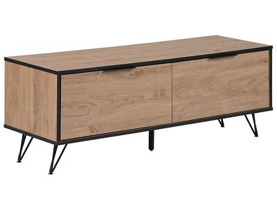 Modernes Sideboard heller Holzfarbton/schwarz Eichenholz-Furnier Halston