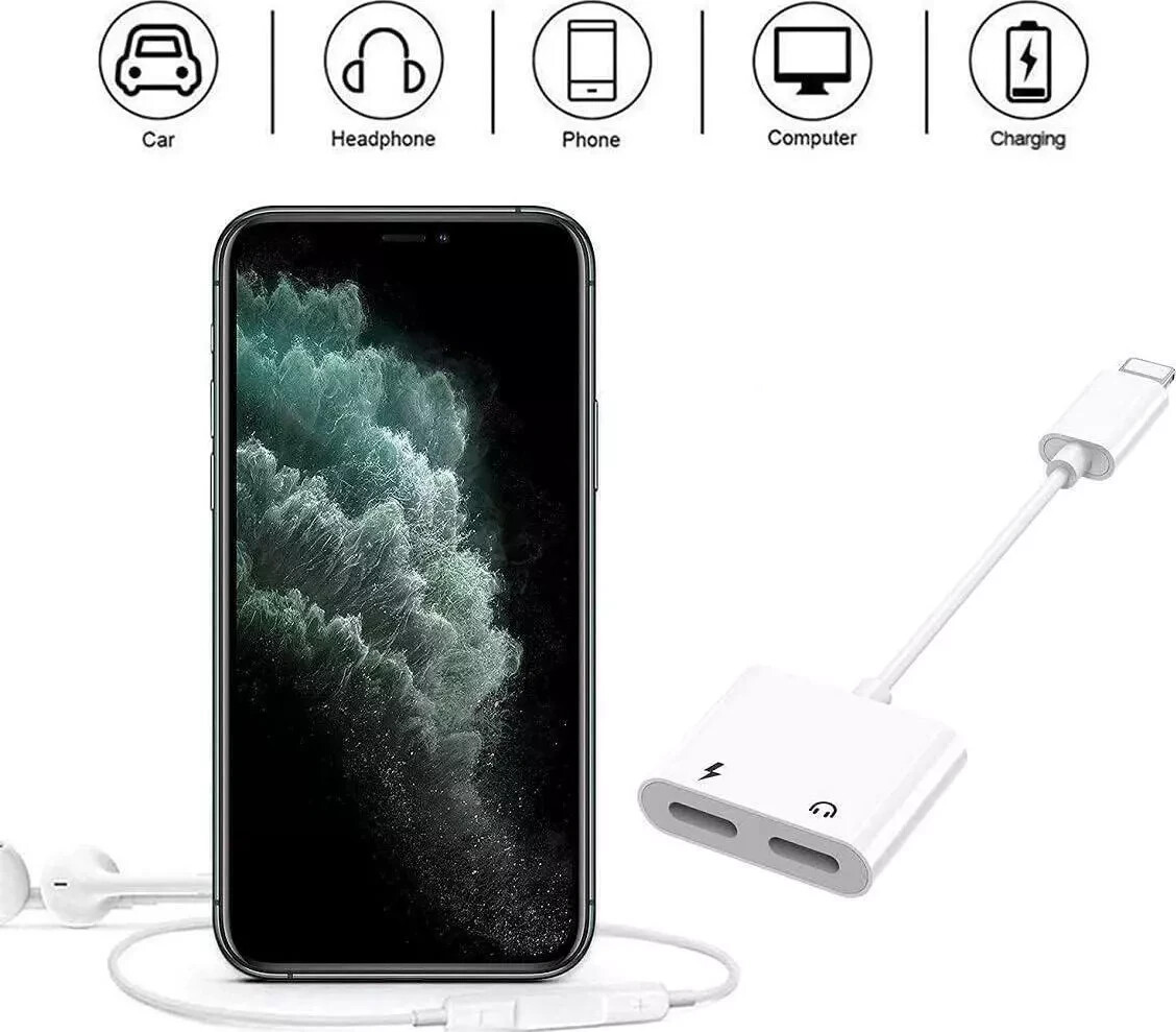 Apple MFi Certified] 2PACK IPhone Lightning To 2 Lightning Adapter