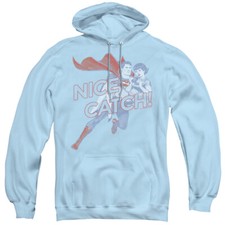 SUPERMAN NICE CATCH Licensed Adult Hooded Sweatshirt Hoodie SM-3XL