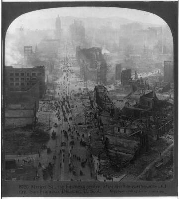 Market St, the business centre, after terrible earthquake and fire, - Old Photo