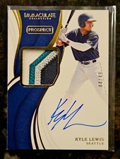 Kyle Lewis 2019 Panini Immaculate Prospect Patch Auto RPA /49 Mariners SP ROY