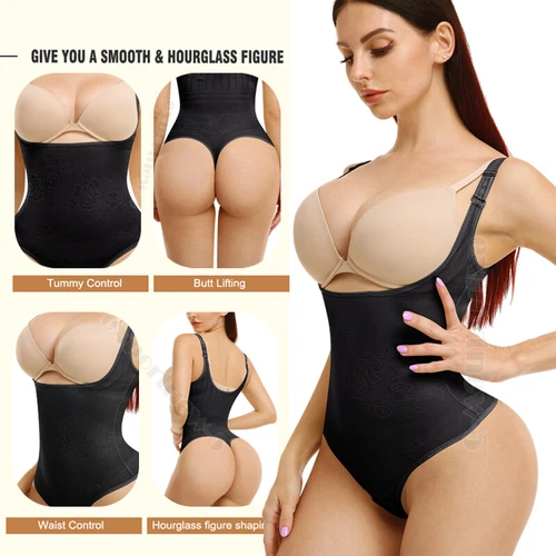 Women Full Body Shaper Compression Tummy Control Shapewear Thong Bodysuit Girdle - Picture 9 of 24
