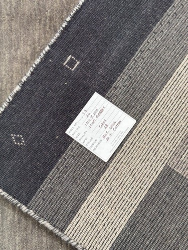 Gabbeh Tappeto IN Lana 170x240cm Tessuto a Mano 100% Grigio Moderno ST26 - Foto 9 di 9