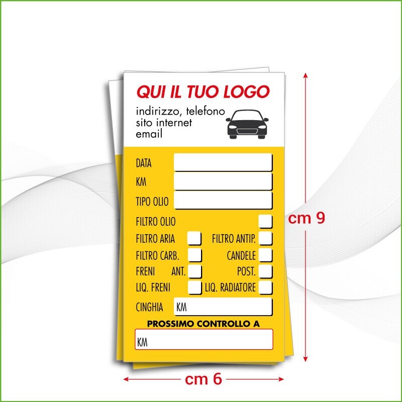 Adesivo Tagliando Auto Cambio Olio Etichetta In PVC, Adesivi - Foto 13