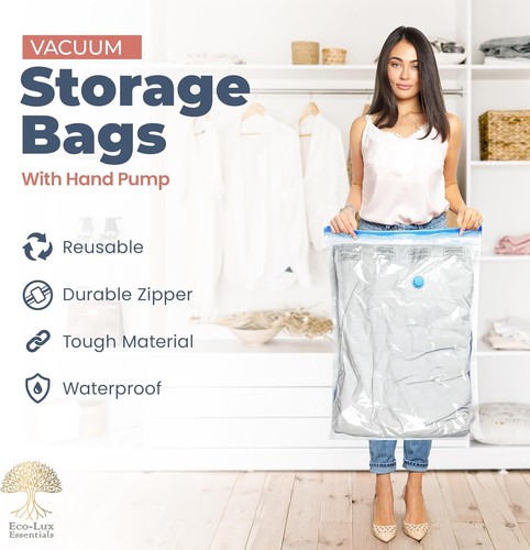 5/10 Vacuum Storage Bags Travel Space Saver Garment Seal Clothes Compression Bag - Picture 7 of 24