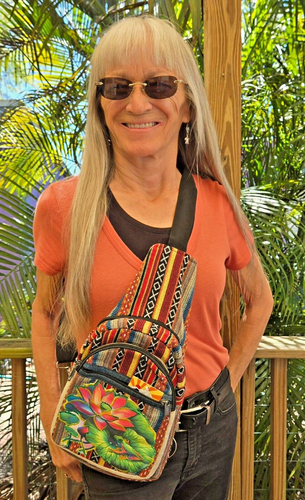 BOLSO LATERAL RISING INTERNATIONAL NEPAL Hecho a Mano Multicolor con APLICACIÓN DE LOTO - Imagen 3 de 8