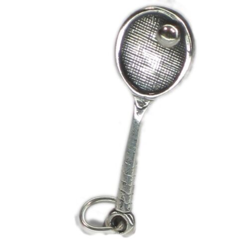 Tennis Racquet sterling silver charm .925 x 1 Racket and Rackets charms - 第 1/5 張圖片