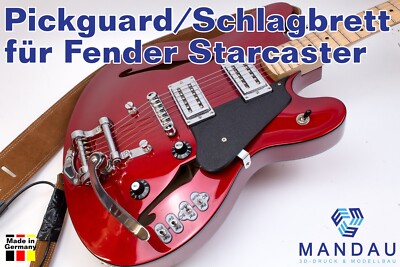 Schlagbrett für Fender / Squier Starcaster - Pickguard Schwarz 3D-Druck