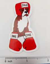 Boxer Dog Waterproof Glossy Logo Decal Sticker 2.75"x1.75"