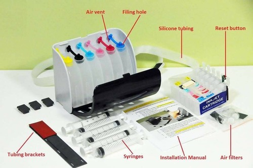 Empty CISS For HP Officejet Pro 8100 8600 8620 8640 Plus 4x250ml Pigment ink - Zdjęcie 4 z 9