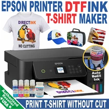 Epson Printer with DTF ink - Film for Heat Transfer Print T-Shirt Maker Bundle